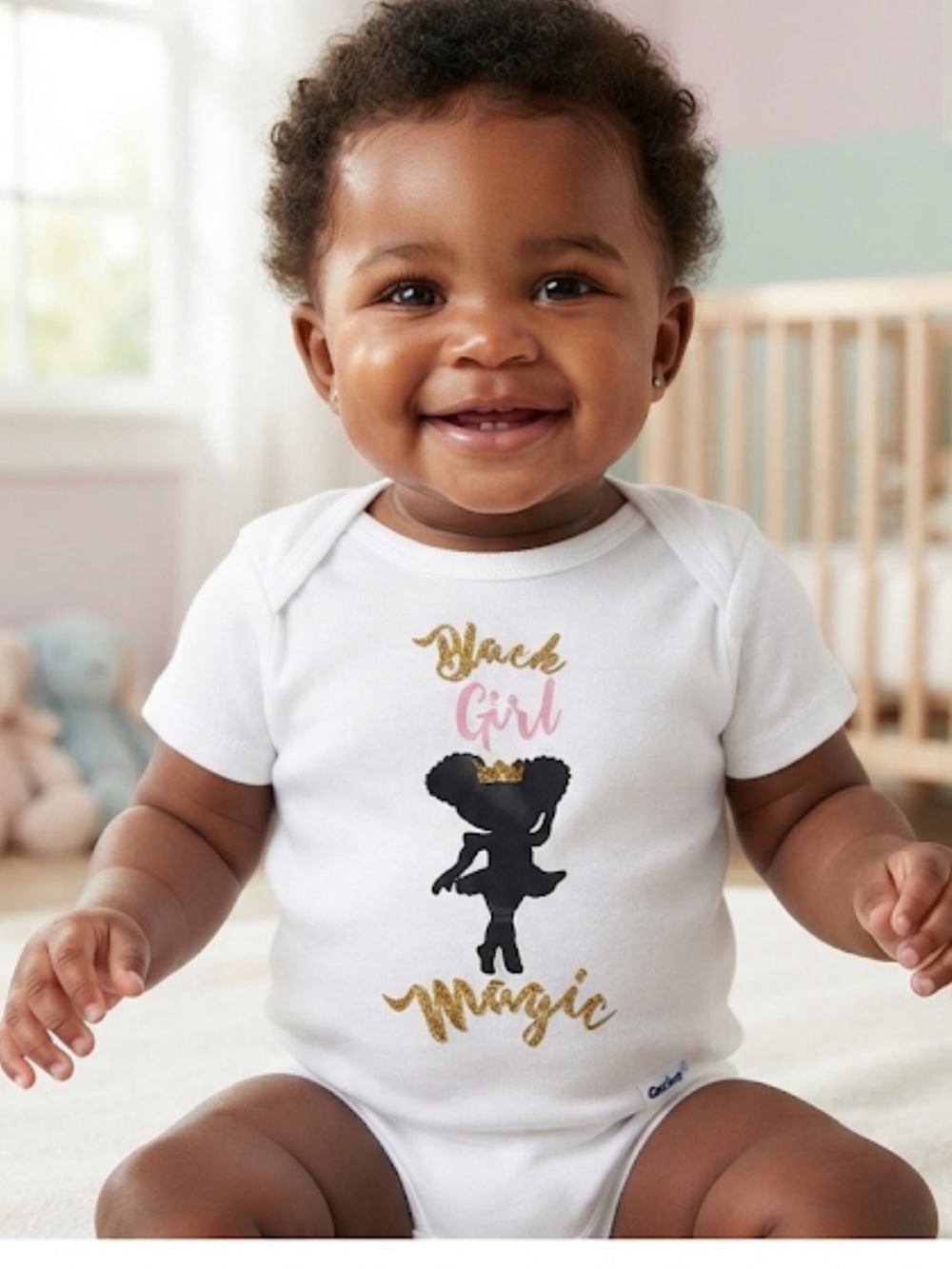 BLACK gril magic Gerber one piece size 6-9 M new without tag 100 %cotton